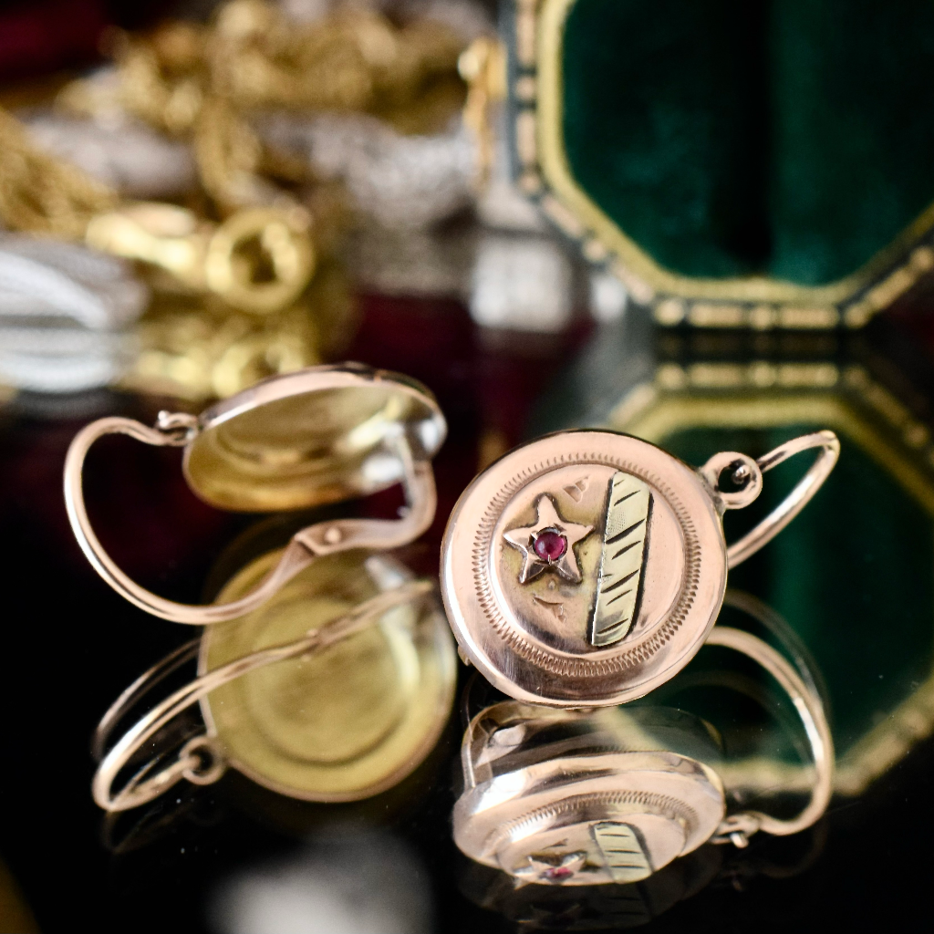 Vintage 14ct Rose Gold ‘Dormeuse’ Lever Back Earrings