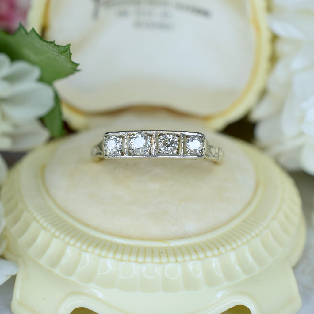 Vintage 9ct Yellow Gold Old European Cut Diamond Ring