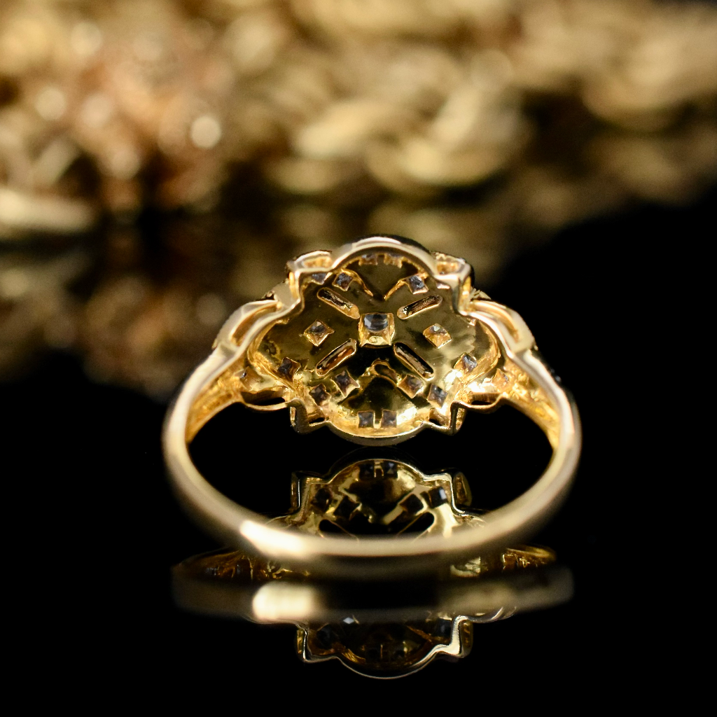 Modern 18ct Yellow Gold And Rose Cut Diamond Ring Independent Valuation Dated 2007 Included For $1,875 AUD