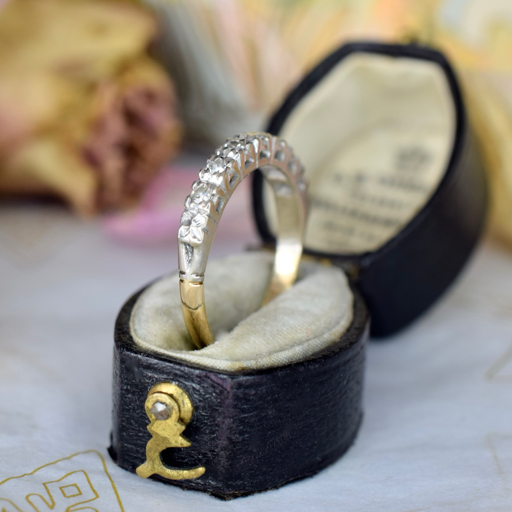 Vintage 18ct Yellow And White Gold Diamond Band Circa 1940’s