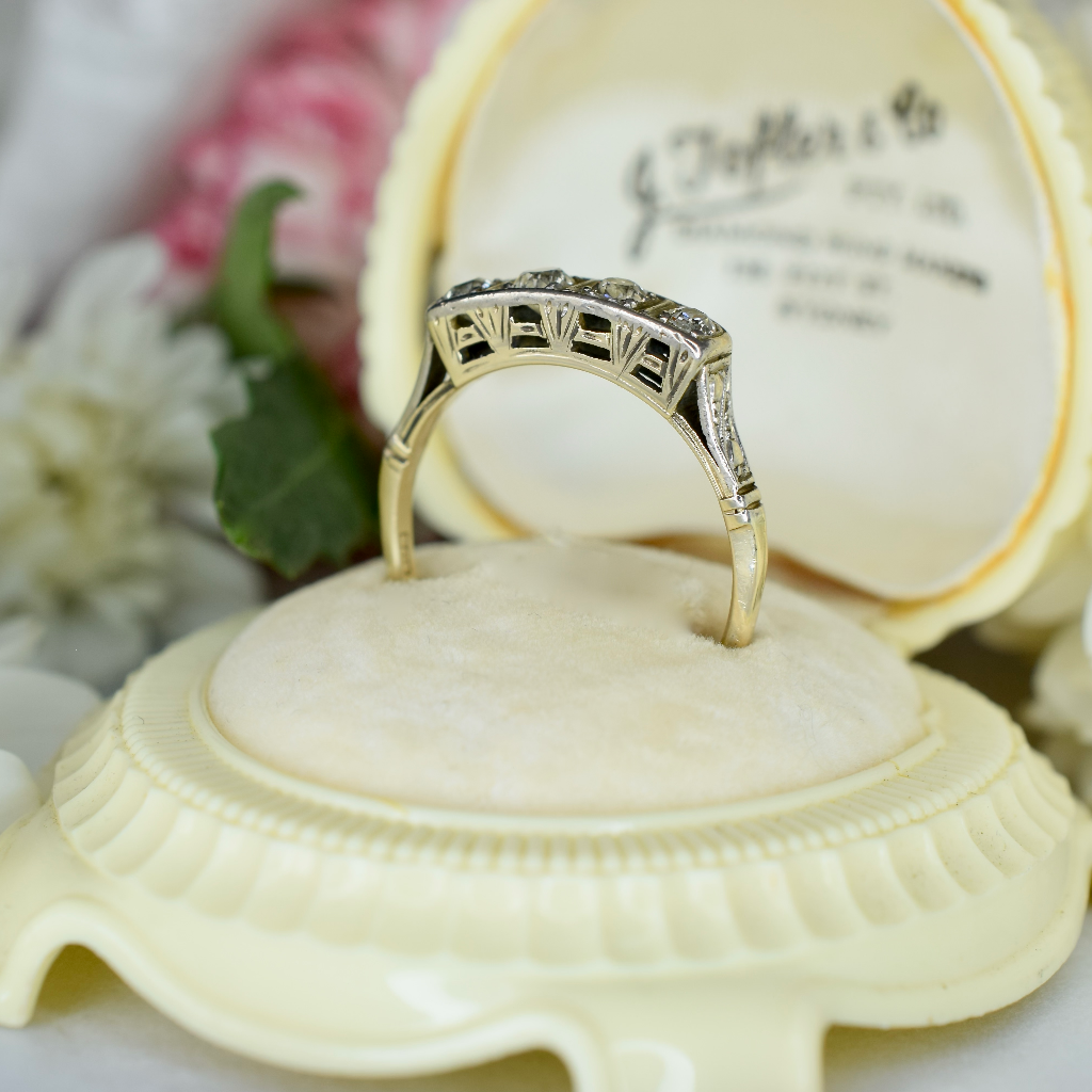 Vintage 9ct Yellow Gold Old European Cut Diamond Ring