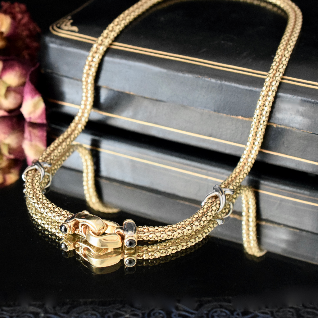 Modern 14ct Yellow And White Gold Italian Chain