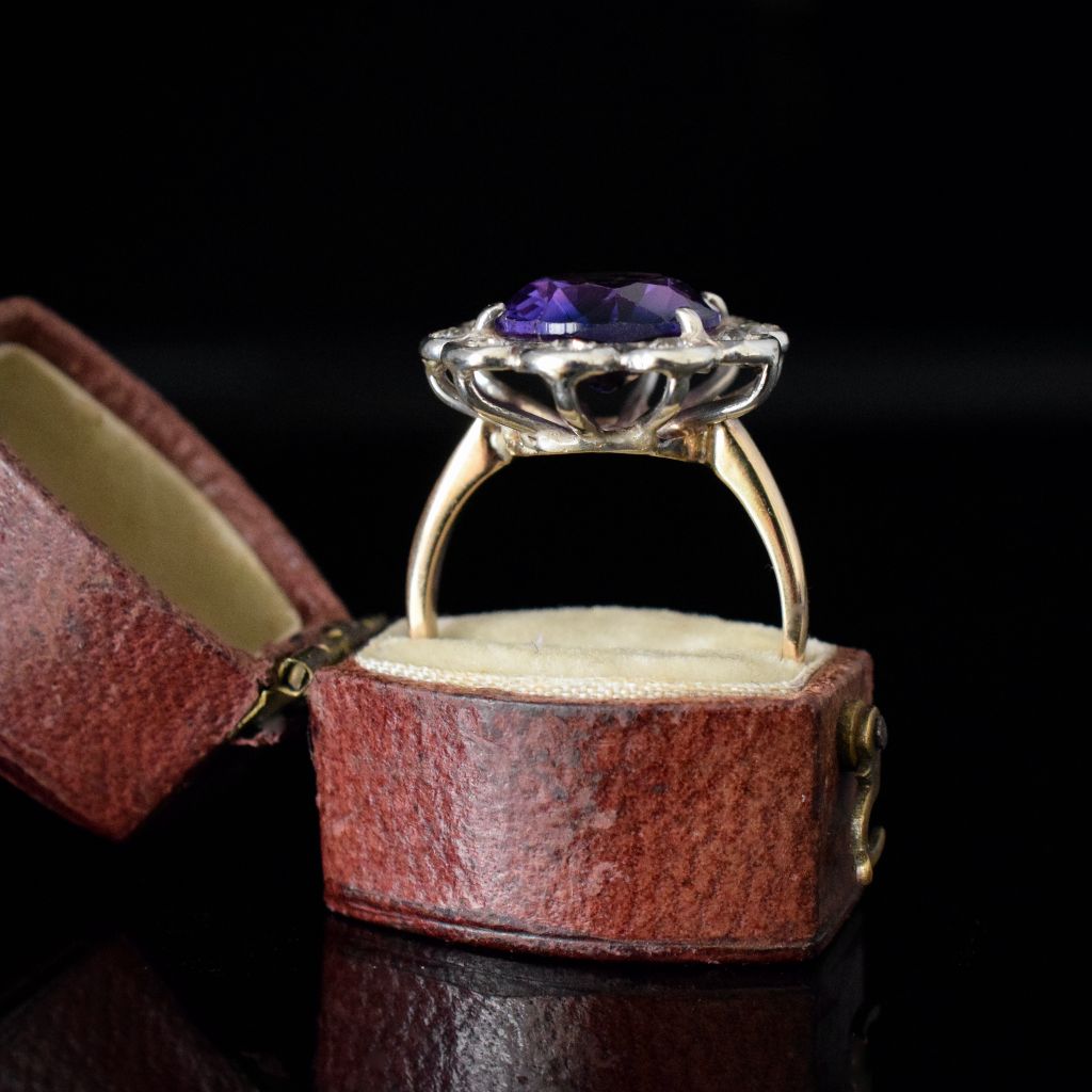 Vintage 14ct Yellow Gold Diamond And Synthetic Corundum ‘Daisy’ Cluster Ring Independent Valuation With Purchase $4250.00