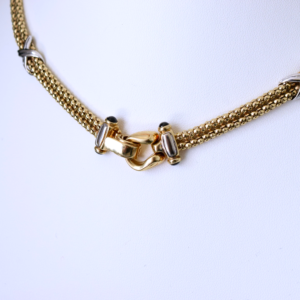 Modern 14ct Yellow And White Gold Italian Chain