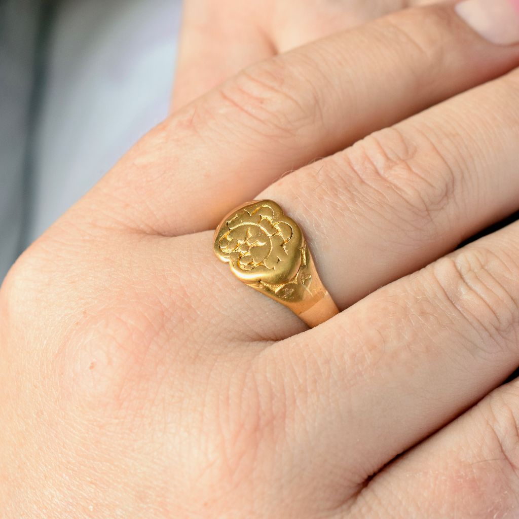 Antique High Carat ‘Ancient Ruyi Symbol’ Signet Ring - 22ct And 18ct