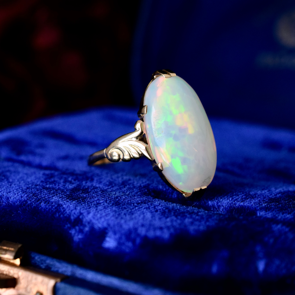 Vintage 9ct Yellow Gold Ring With Modern 5.5ct Ethiopian Opal