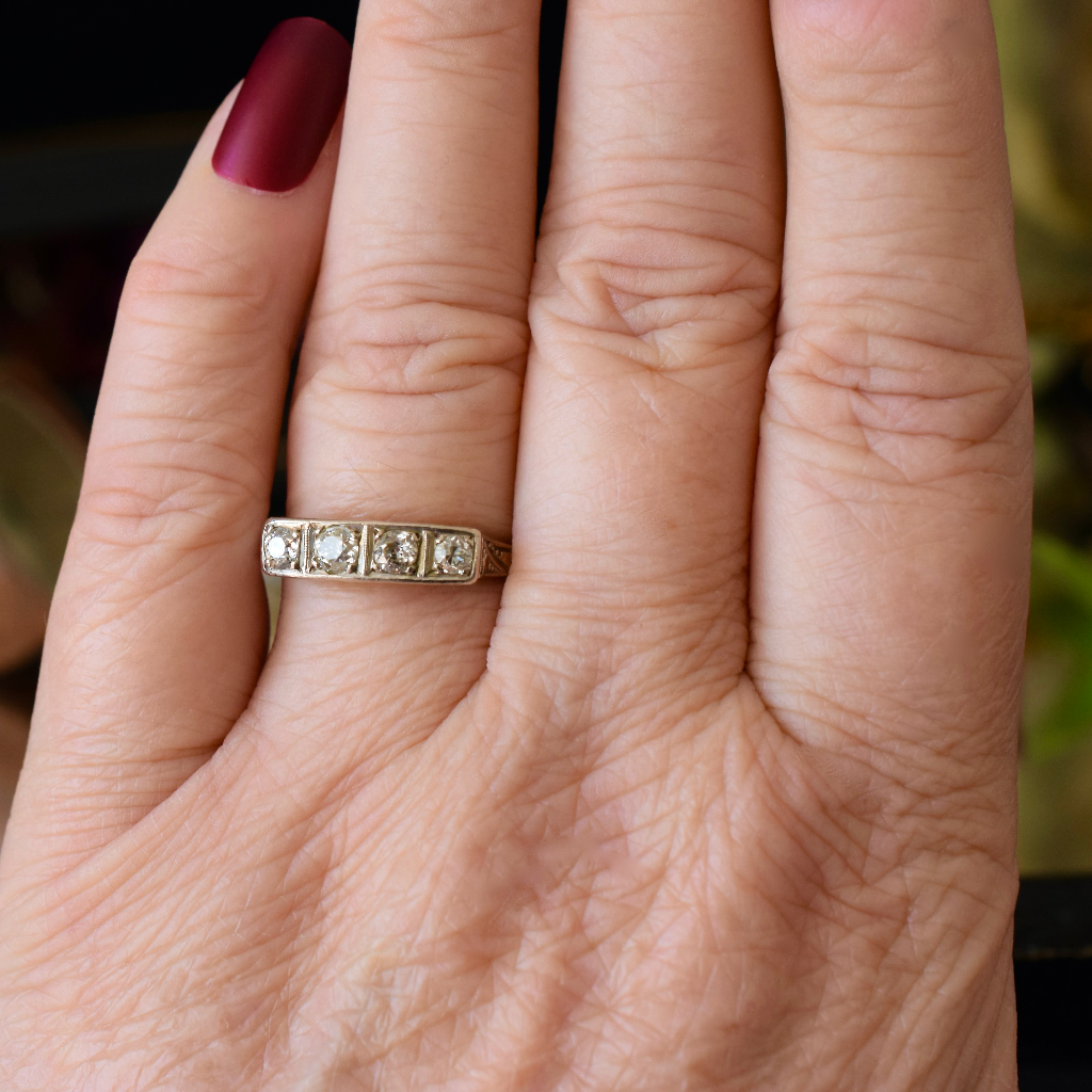 Vintage 9ct Yellow Gold Old European Cut Diamond Ring
