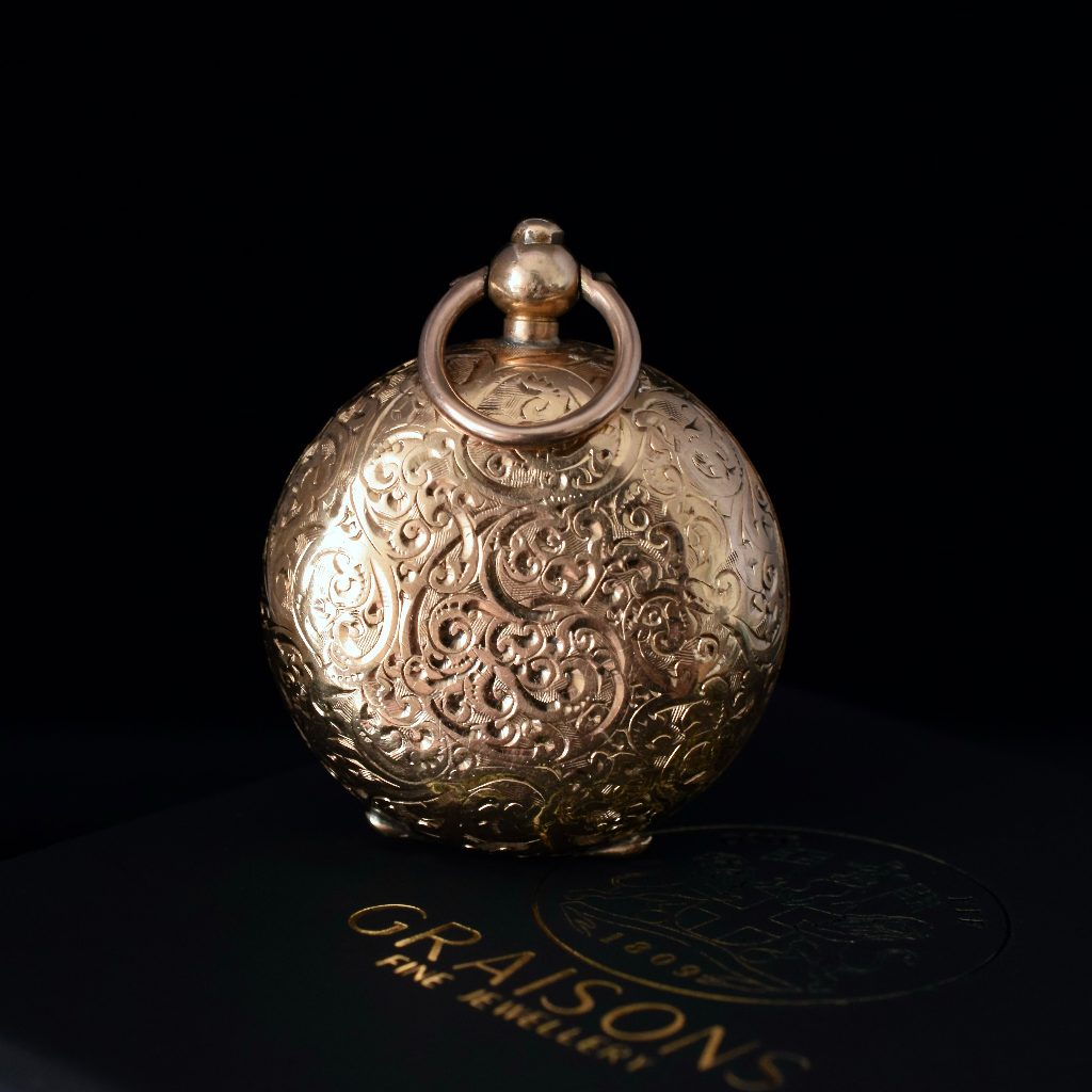 Antique 15ct Rose Gold Sovereign Case - Birmingham 1901 - By Alfred Wigley