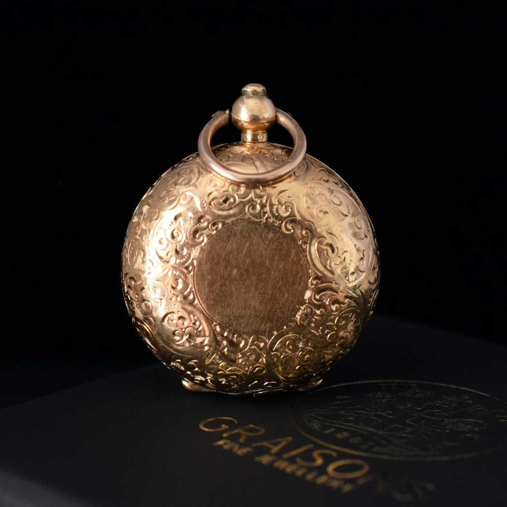 Antique 15ct Rose Gold Sovereign Case - Birmingham 1901 - By Alfred Wigley