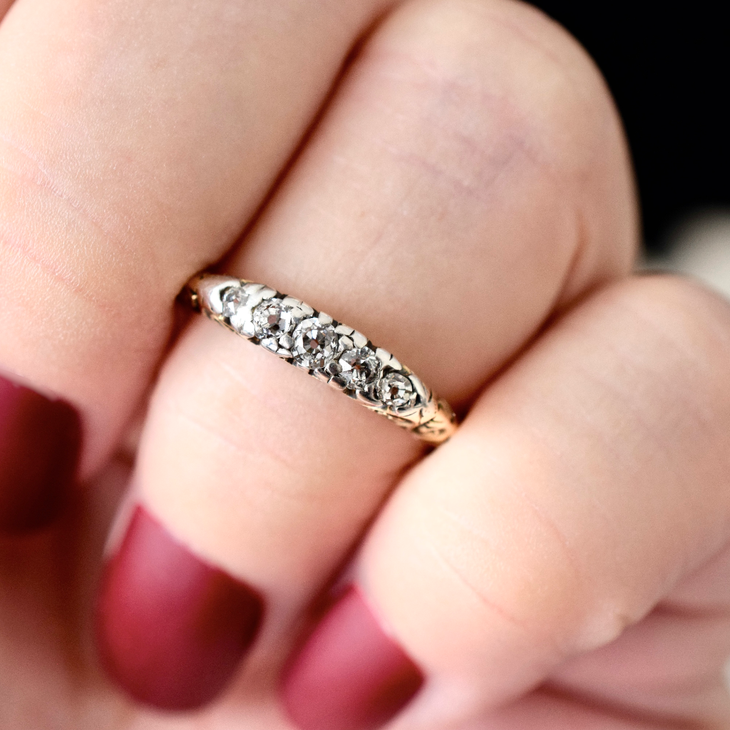 Antique Victorian 18ct Gold And Diamond Ring Circa 1900