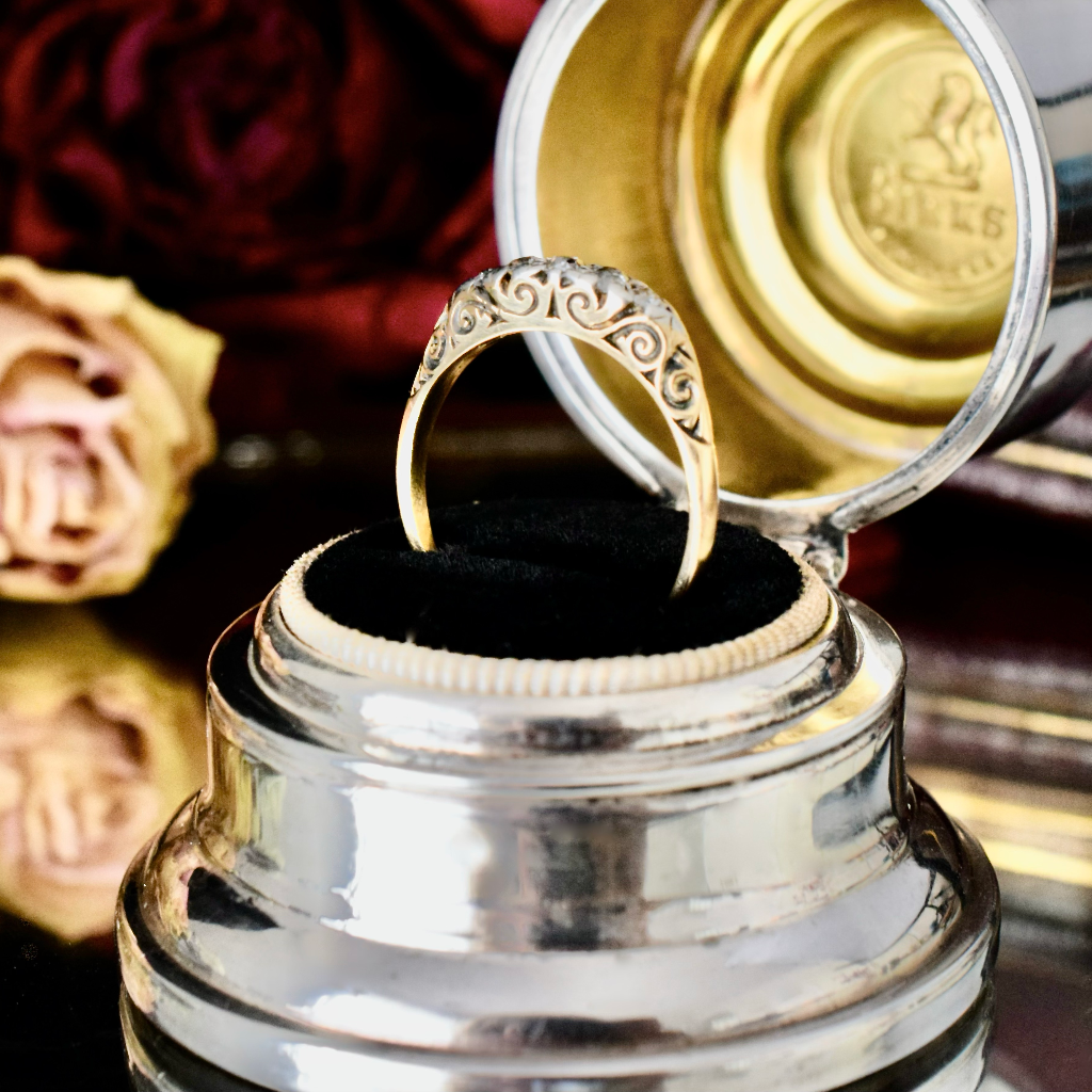 Antique Victorian 18ct Gold And Diamond Ring Circa 1900