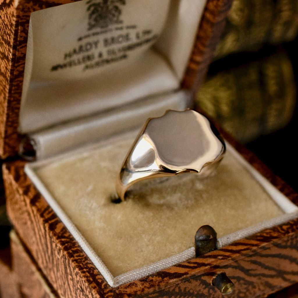 Antique Art Deco 9ct Yellow Gold Signet Ring London 1932