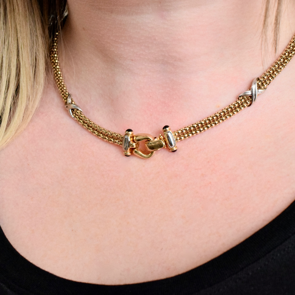 Modern 14ct Yellow And White Gold Italian Chain
