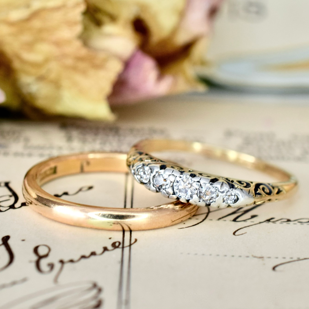 Antique Victorian 18ct Gold And Diamond Ring Circa 1900