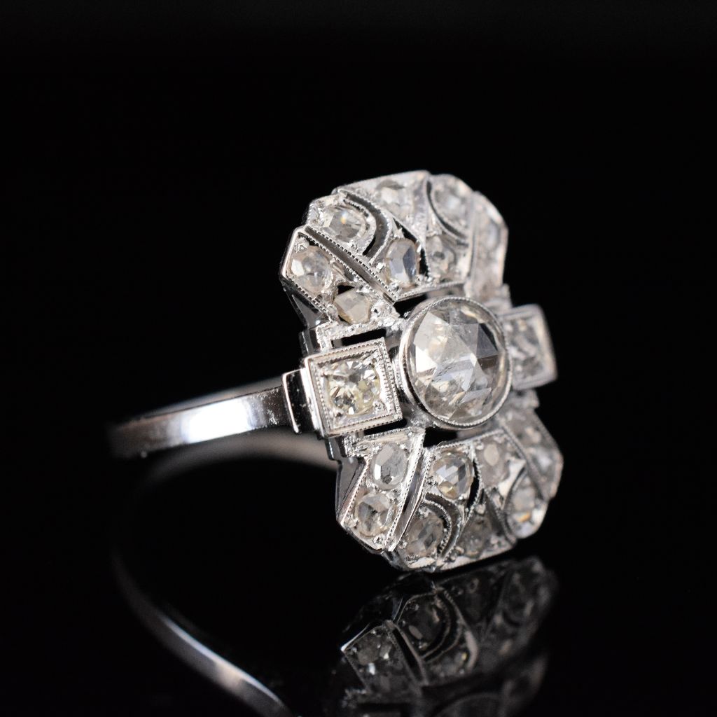 Antique Art Deco 18ct White Gold Diamond Ring Circa 1920. (Included in Purchase Independent Valuation for - $9,000)