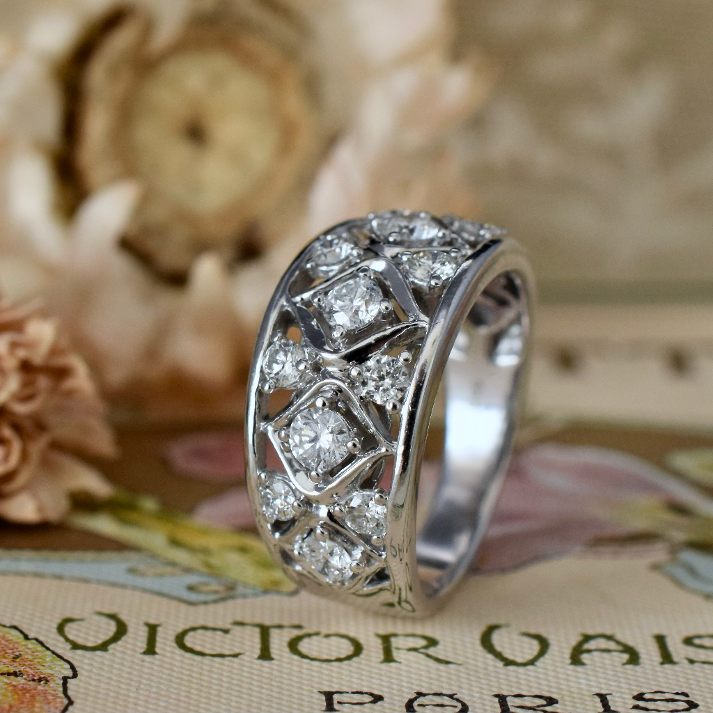 Modern 14ct White Gold And Diamond Ring 0.90ct Independent Valuation Included In Purchase For $3,950 AUD