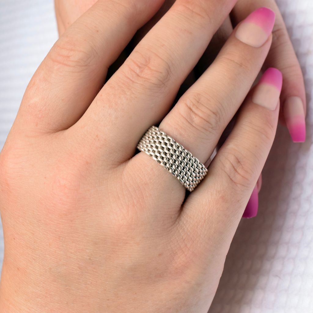 Tiffany & Co. Sterling Silver ‘Somerset’ Mesh Ring