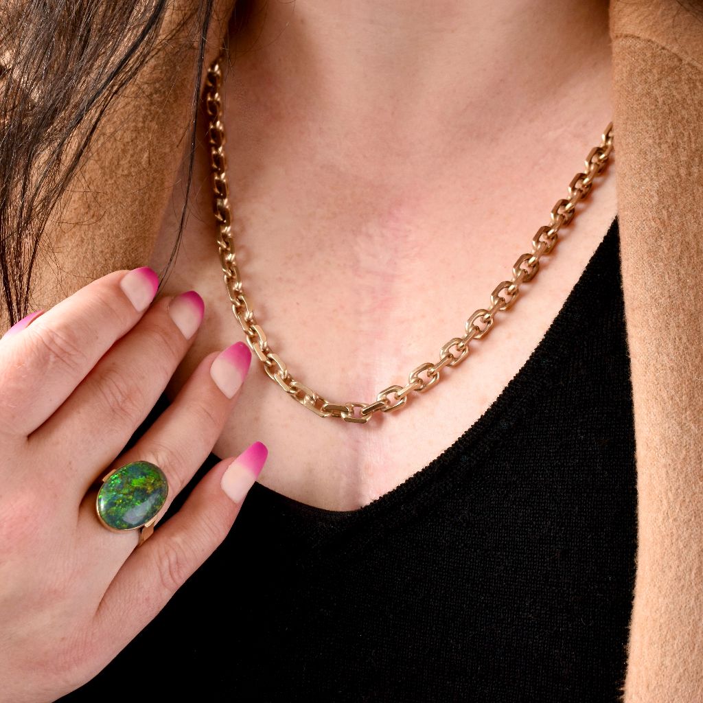 Modern 9ct Yellow Gold Oval Link (Anchor) Chain Necklace 69.4 Grams (Independent Valuation included with $14,000)