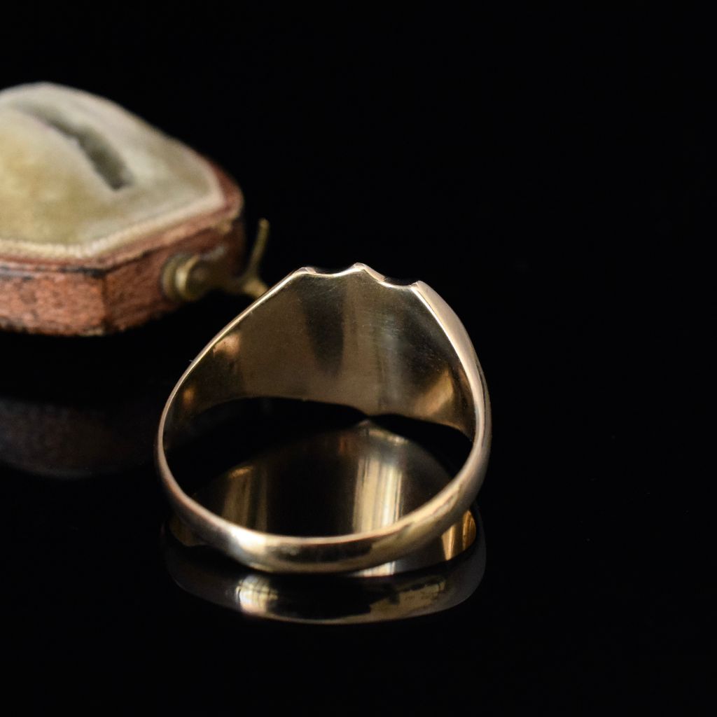 Antique Art Deco 9ct Yellow Gold Signet Ring London 1932