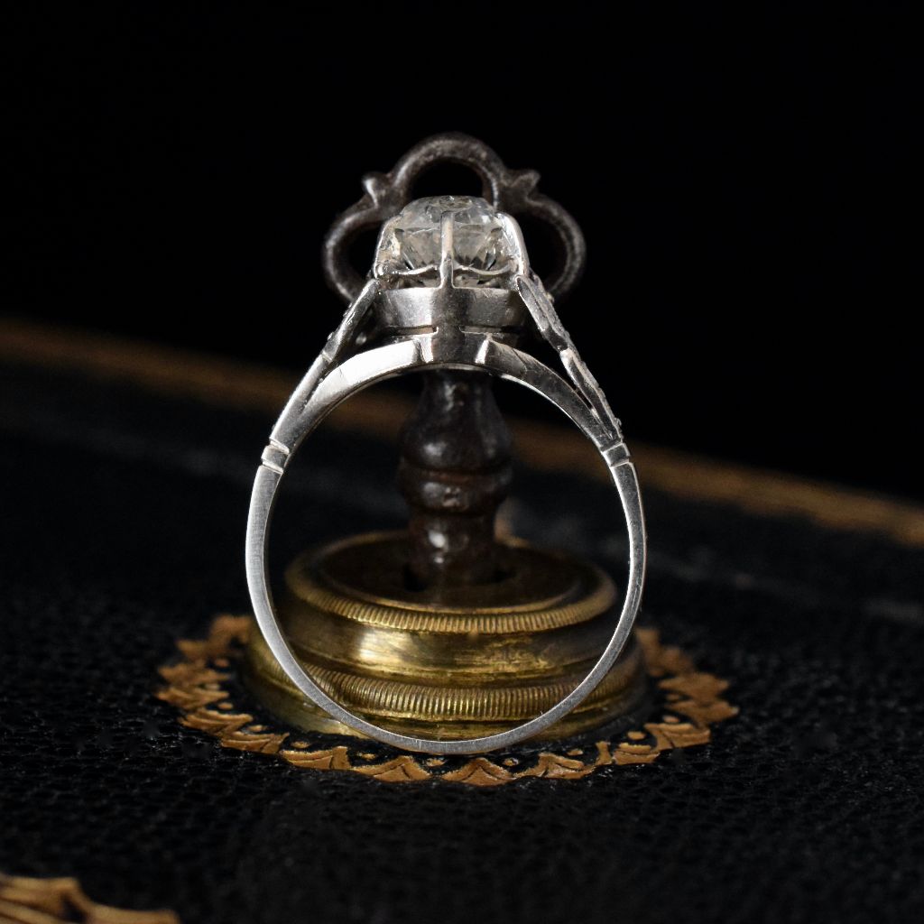 Antique Edwardian 1.05ct Diamond And Platinum Ring (Included in purchase Independent Valuation for - $6000)