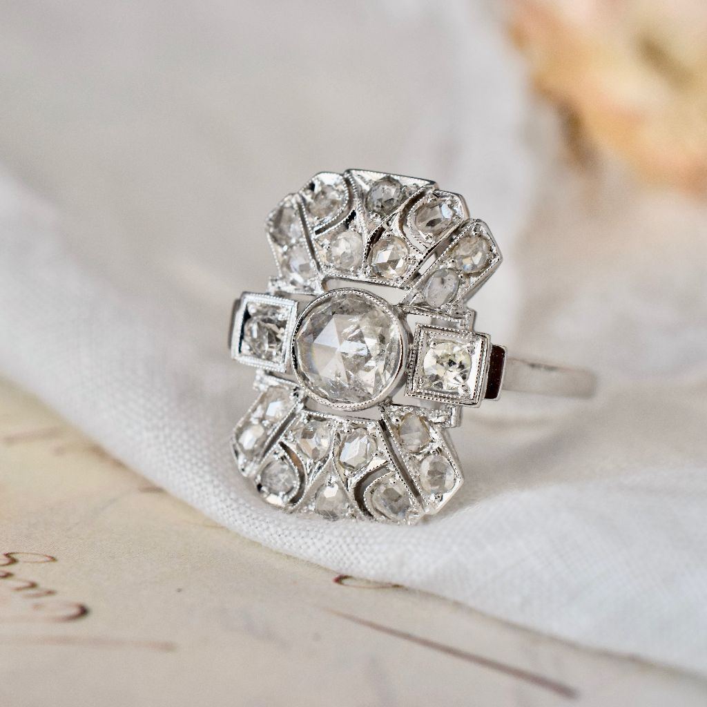 Antique Art Deco 18ct White Gold Diamond Ring Circa 1920. (Included in Purchase Independent Valuation for - $9,000)