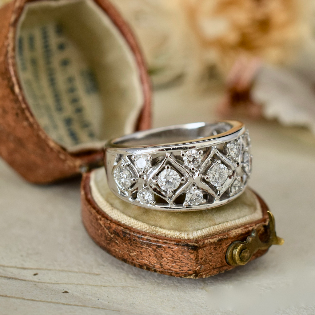 Modern 14ct White Gold And Diamond Ring 0.90ct Independent Valuation Included In Purchase For $3,950 AUD