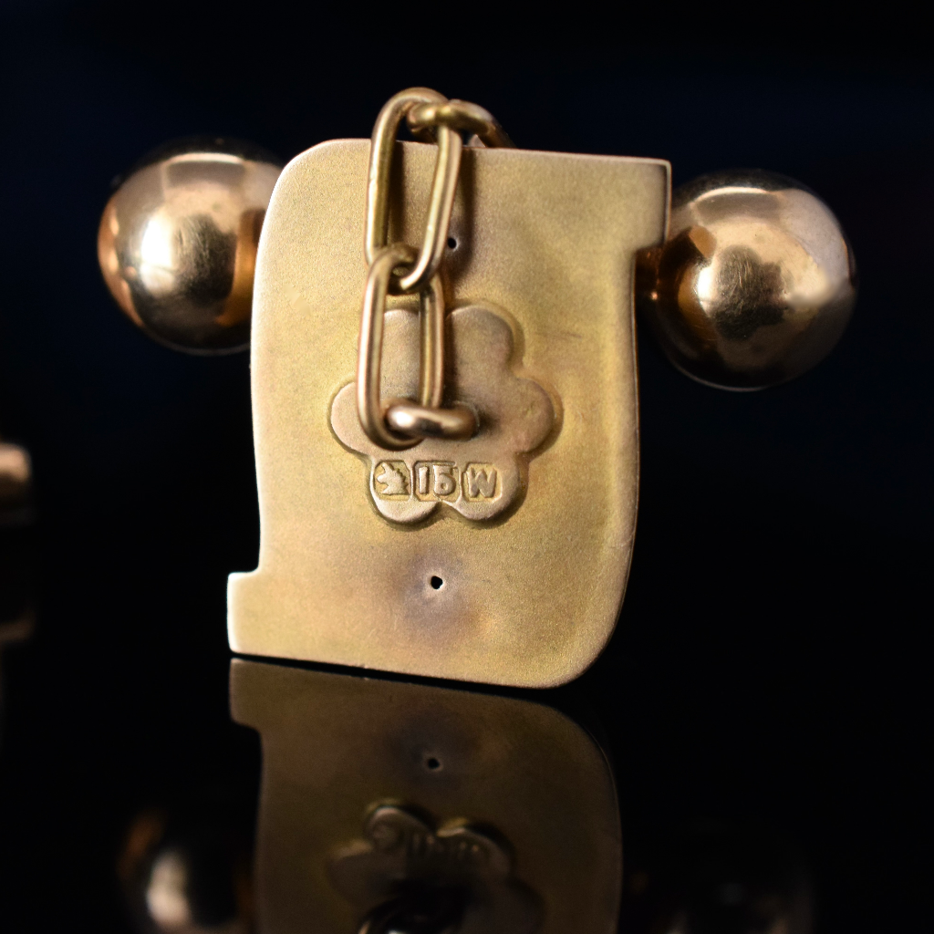 Antique Australian 9ct Rose Gold ‘Willis and Sons’ Cufflinks Circa 1910-1920