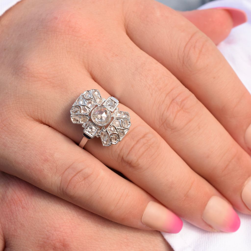Antique Art Deco 18ct White Gold Diamond Ring Circa 1920. (Included in Purchase Independent Valuation for - $9,000)
