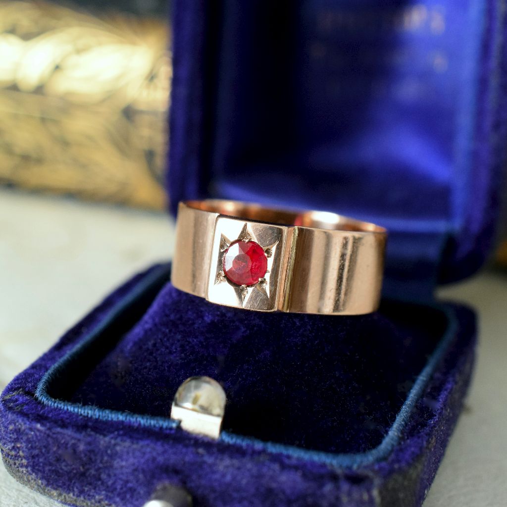 Antique Australian 9ct Rose Gold Cigar Band By Robert Rollason Circa 1910