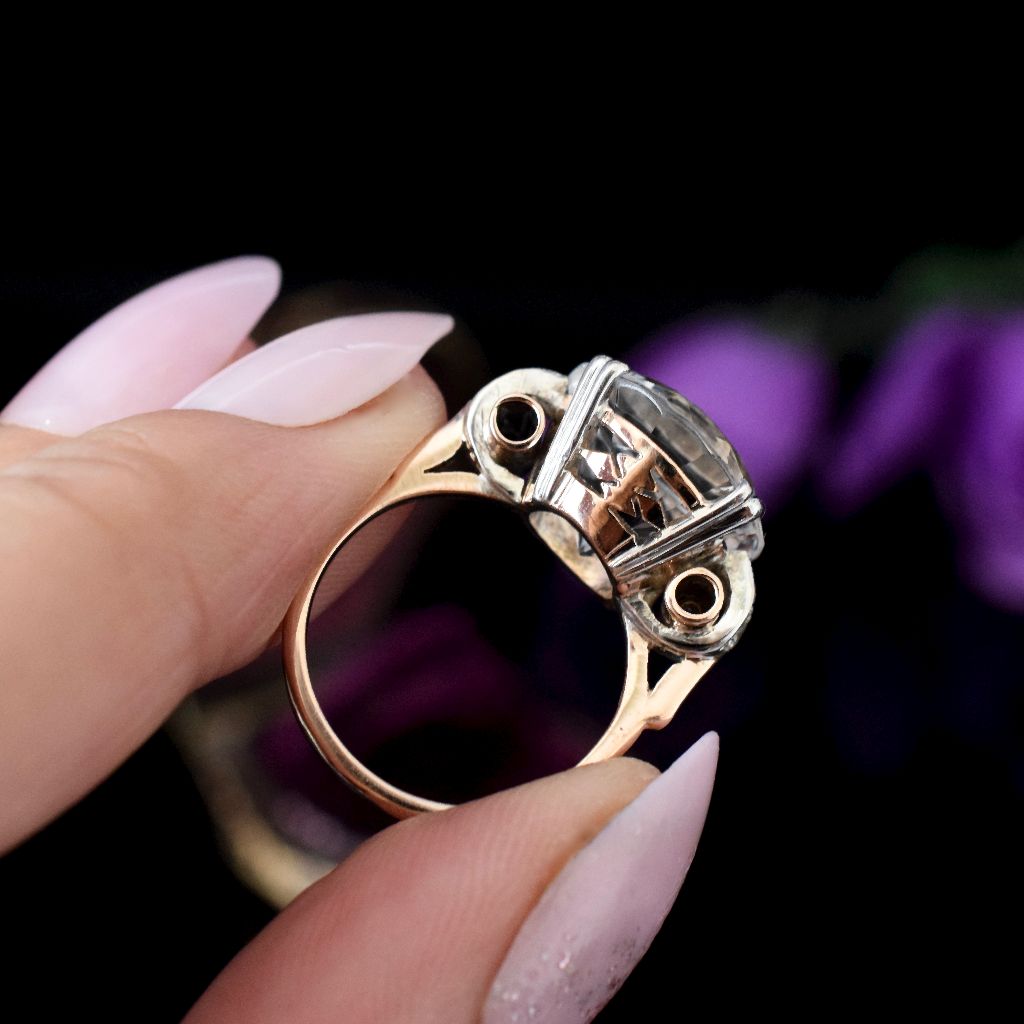 Vintage 18ct Rose Gold Natural Topaz And Diamond Ring Circa 1940’s (Independent Valuation included in purchase for $9000)