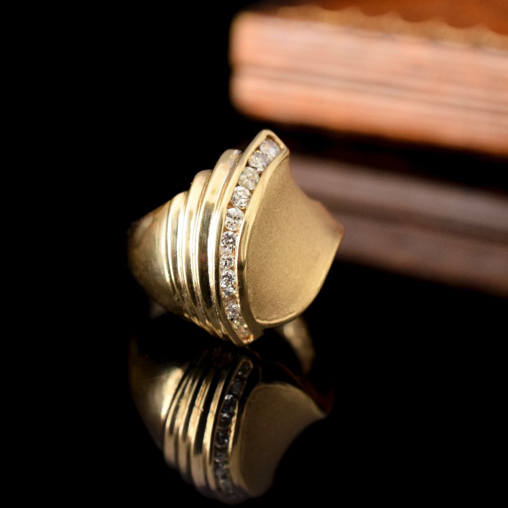 Vintage 18ct Yellow Gold ‘Retro’ Style Diamond Ring