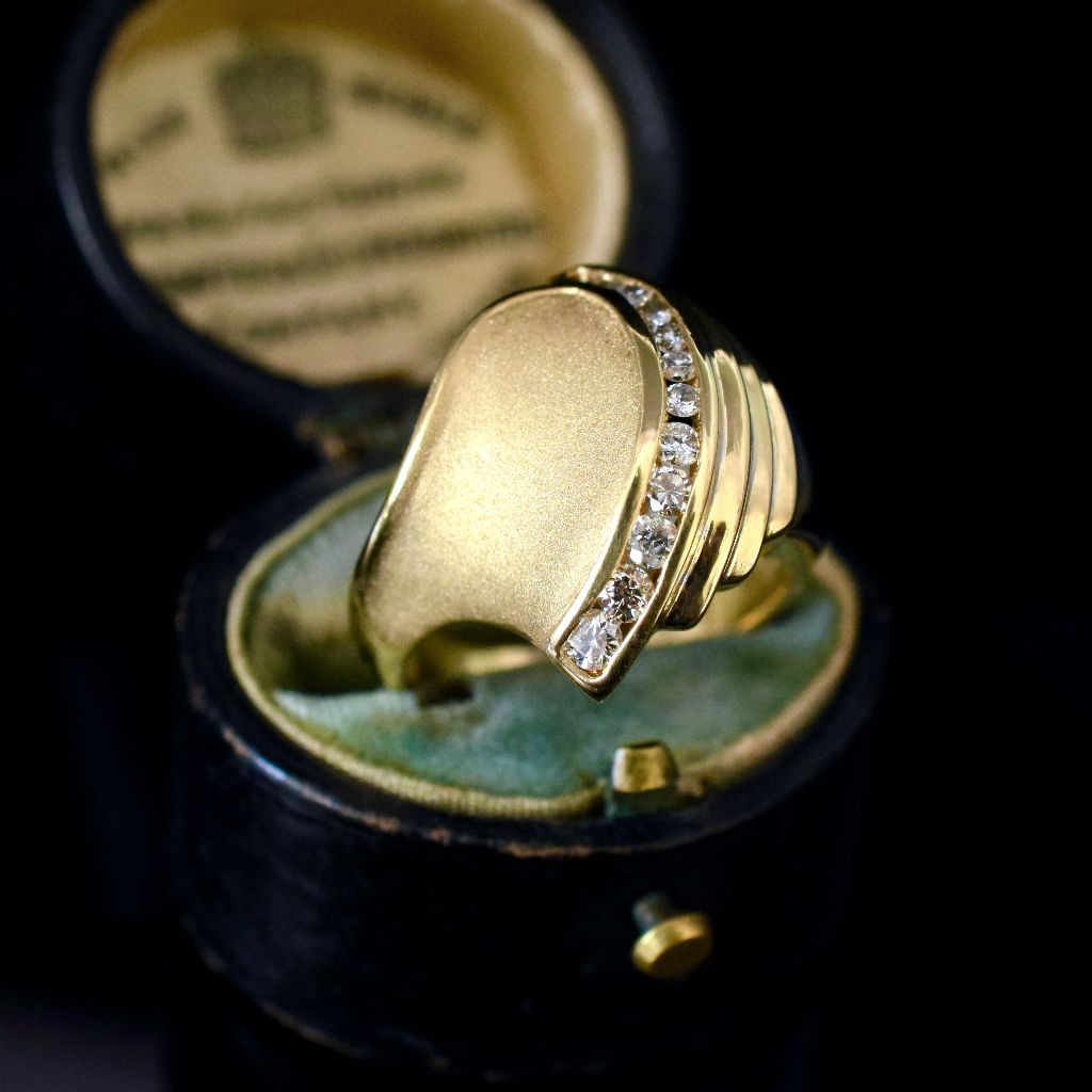 Vintage 18ct Yellow Gold ‘Retro’ Style Diamond Ring