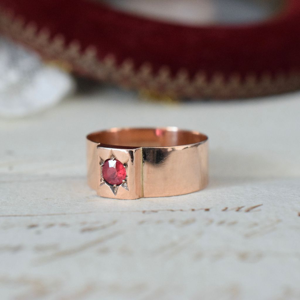 Antique Australian 9ct Rose Gold Cigar Band By Robert Rollason Circa 1910