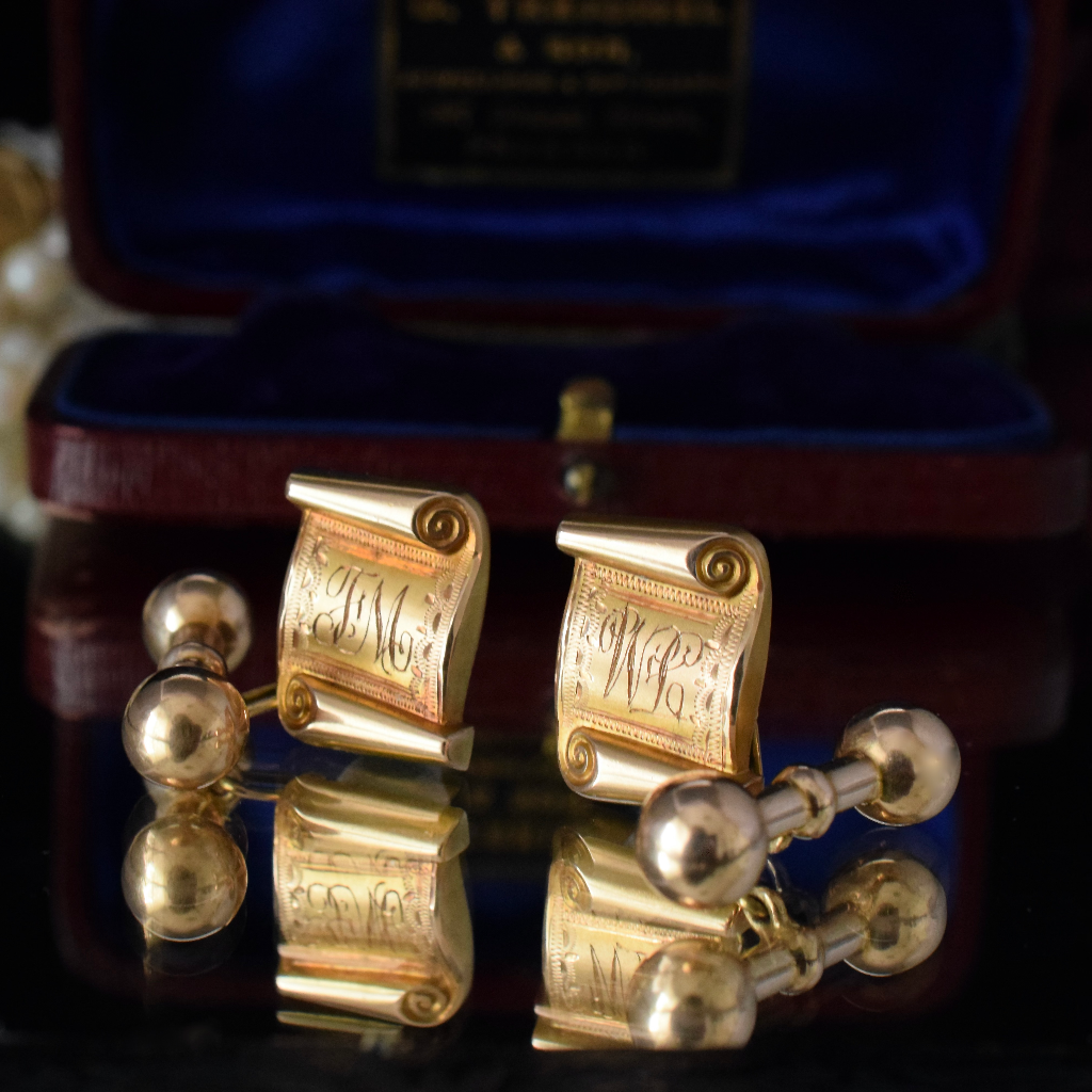 Antique Australian 9ct Rose Gold ‘Willis and Sons’ Cufflinks Circa 1910-1920