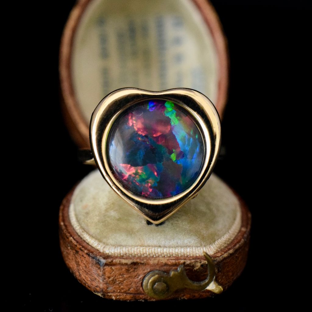 Vintage 14ct Yellow Gold Opal Triplet ‘Heart’ Ring