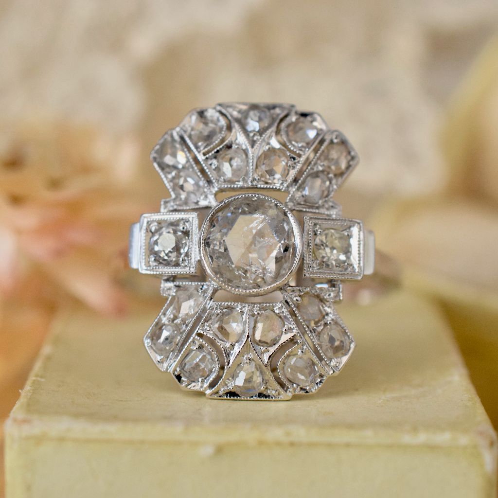 Antique Art Deco 18ct White Gold Diamond Ring Circa 1920. (Included in Purchase Independent Valuation for - $9,000)