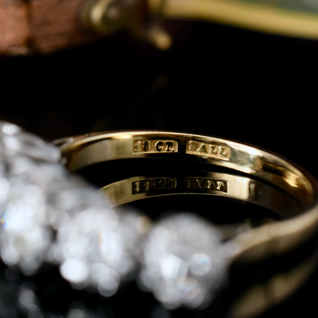 Antique/Vintage 18ct Yellow Gold And Palladium Diamond Half Hoop Ring Independent Valuation Included In Purchase For $3600 AUD