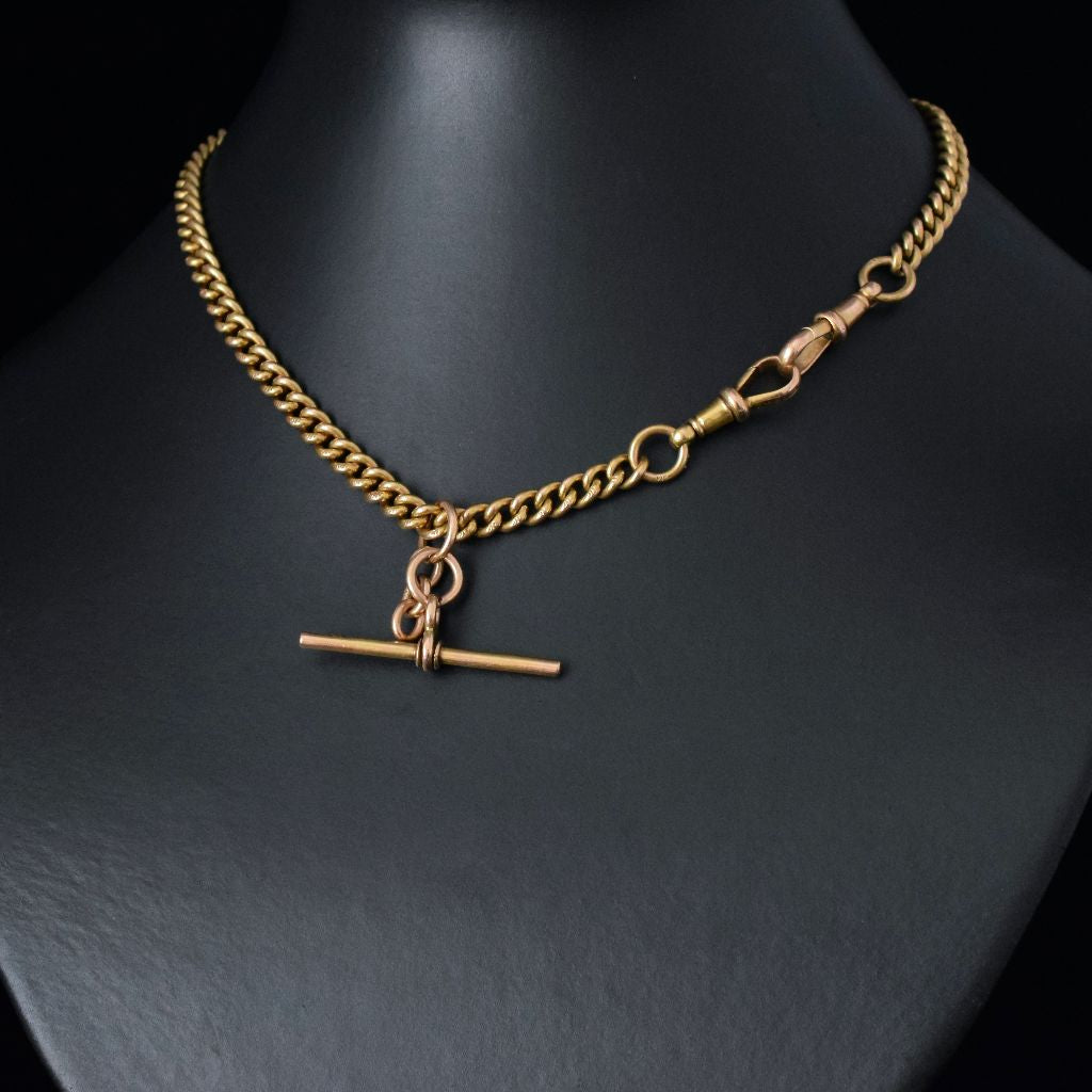 Antique Australian 15ct Yellow Gold Double Albert Watch Chain Circa 1900