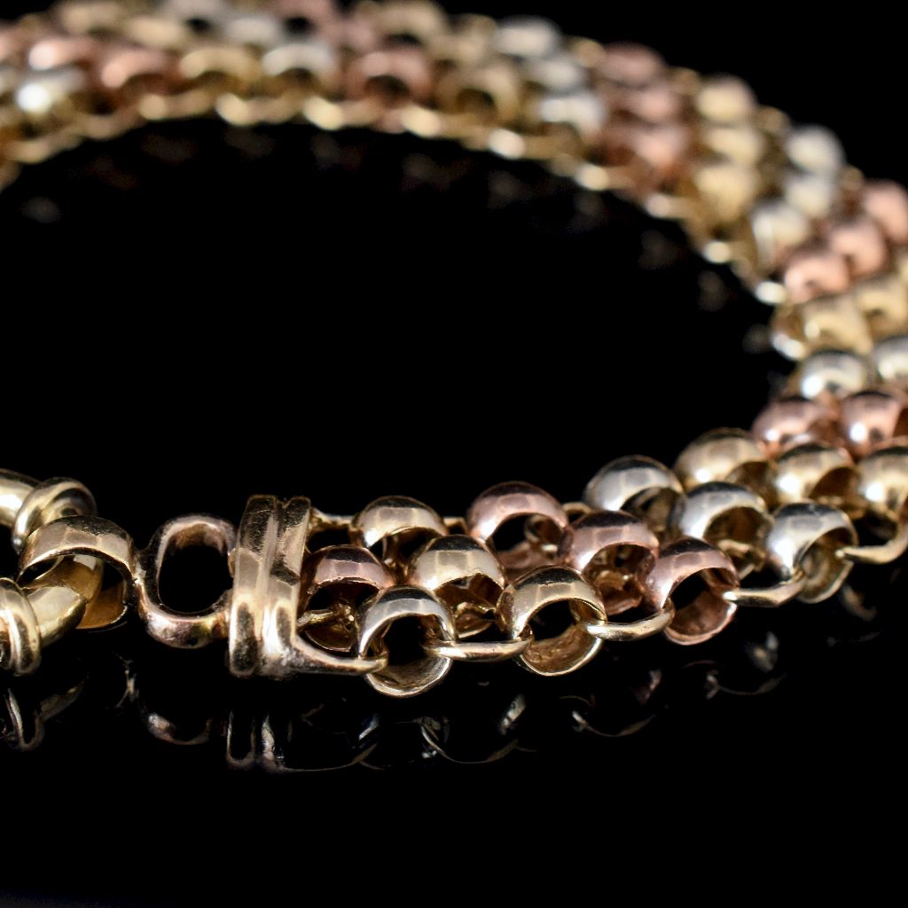 Modern Tri-Colour Rolo Belcher Link Bracelet