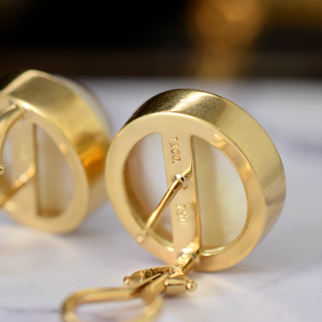 Tiffany & Co. Mabe Pearl Earrings 18k Yellow Gold