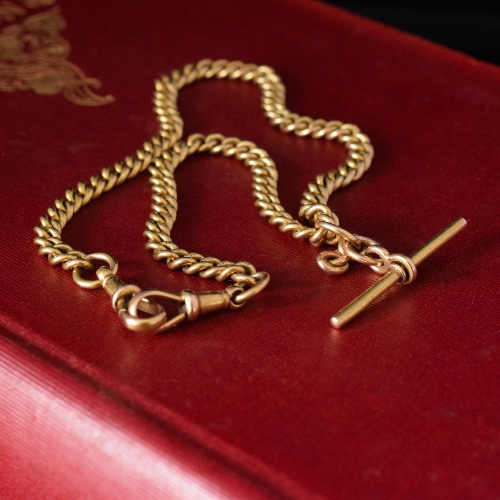Antique Australian 15ct Yellow Gold Double Albert Watch Chain Circa 1900