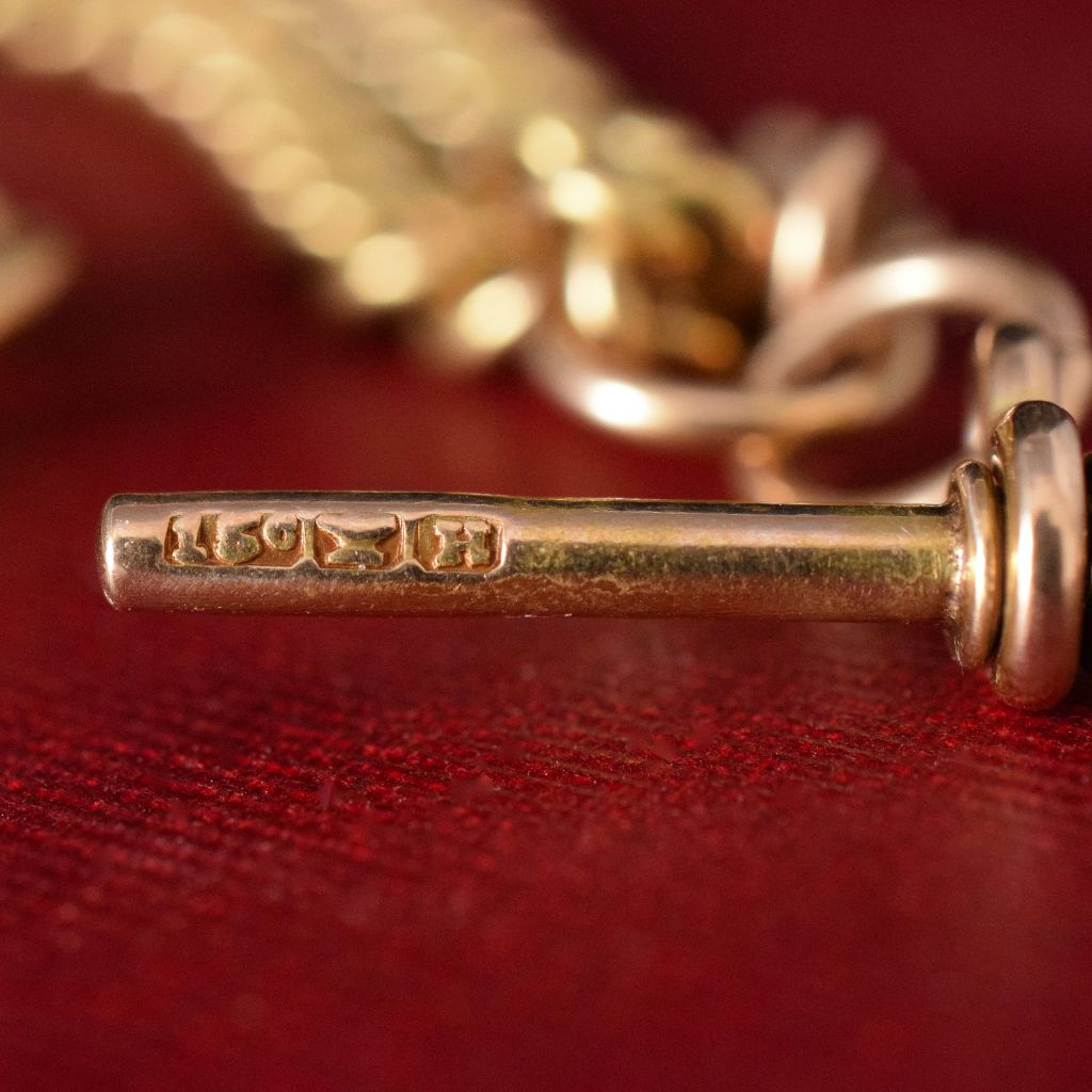 Antique Australian 15ct Yellow Gold Double Albert Watch Chain Circa 1900