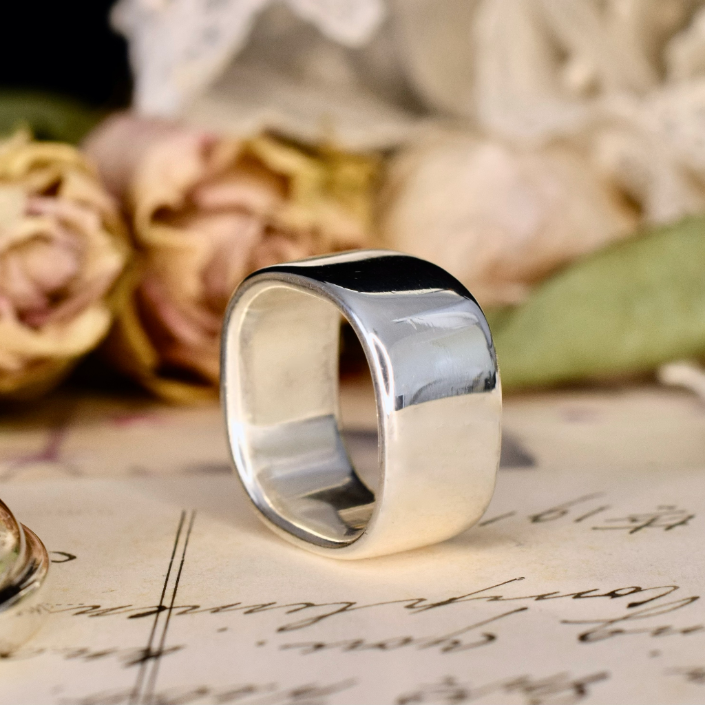 Vintage Sterling Silver Kim Naver For Georg Jensen Ring Style Number 186