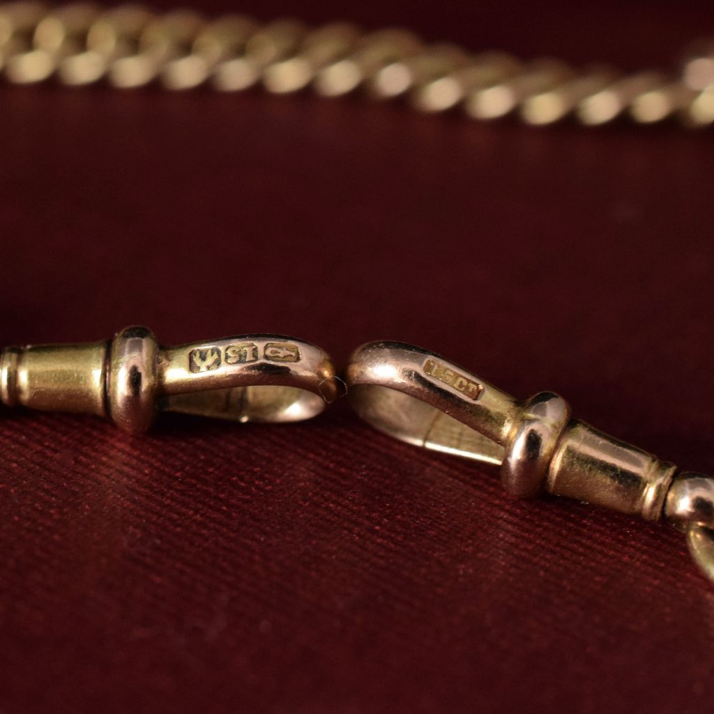 Antique Australian 15ct Yellow Gold Double Albert Watch Chain Circa 1900