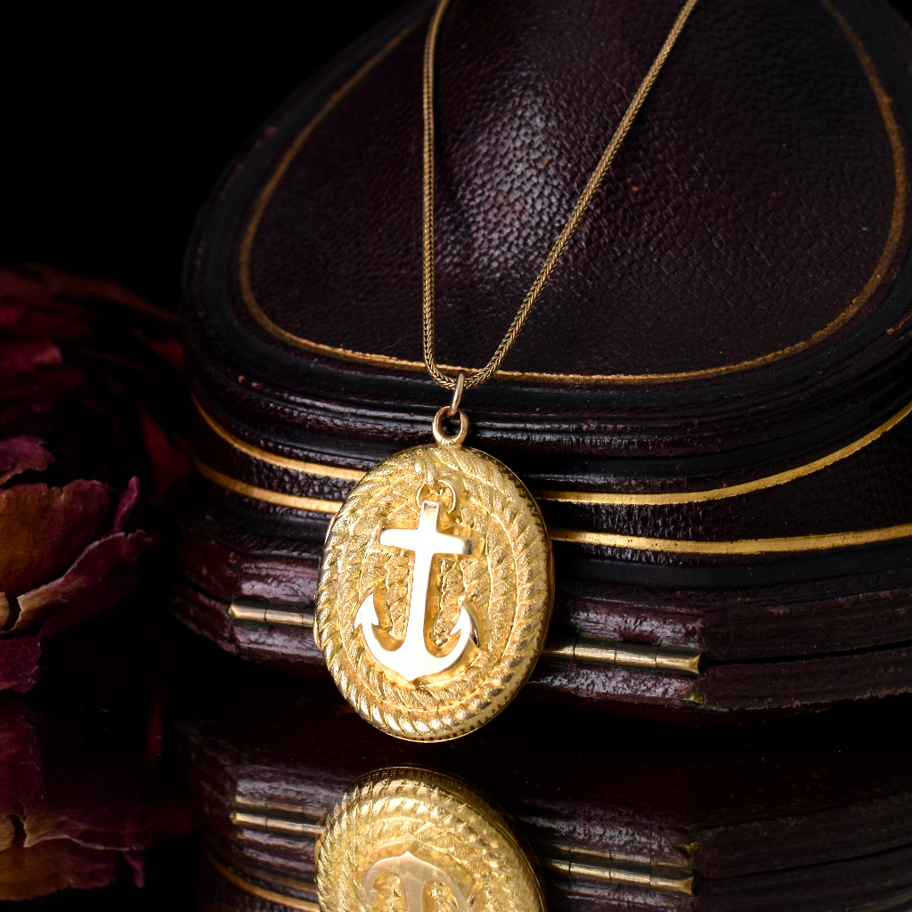 Antique Victorian 18ct Gold ‘Anchor’ Locket Circa 1890