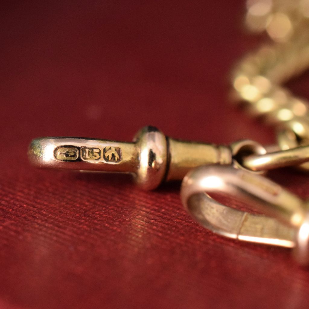 Antique Australian 15ct Yellow Gold Double Albert Watch Chain Circa 1900