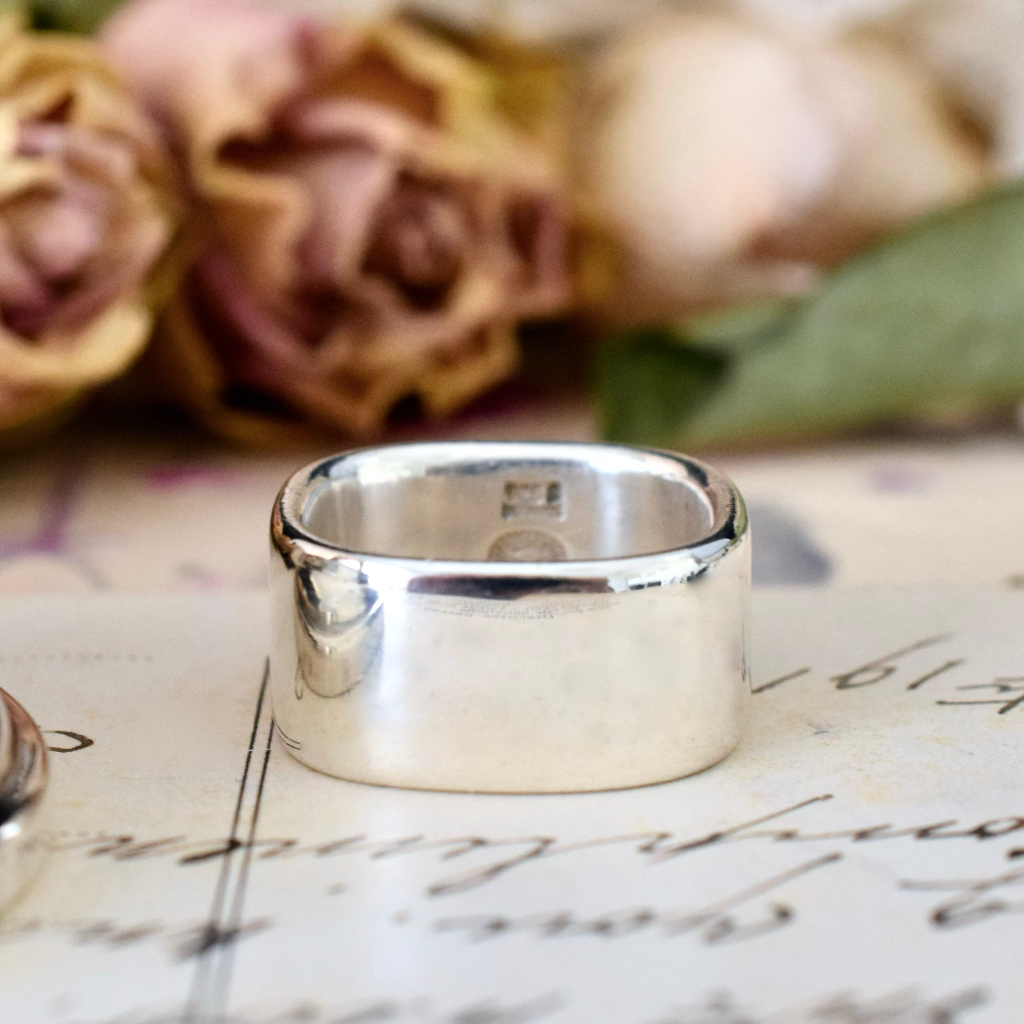 Vintage Sterling Silver Kim Naver For Georg Jensen Ring Style Number 186