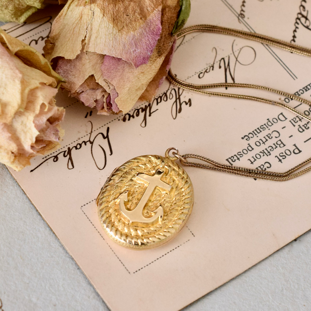 Antique Victorian 18ct Gold ‘Anchor’ Locket Circa 1890