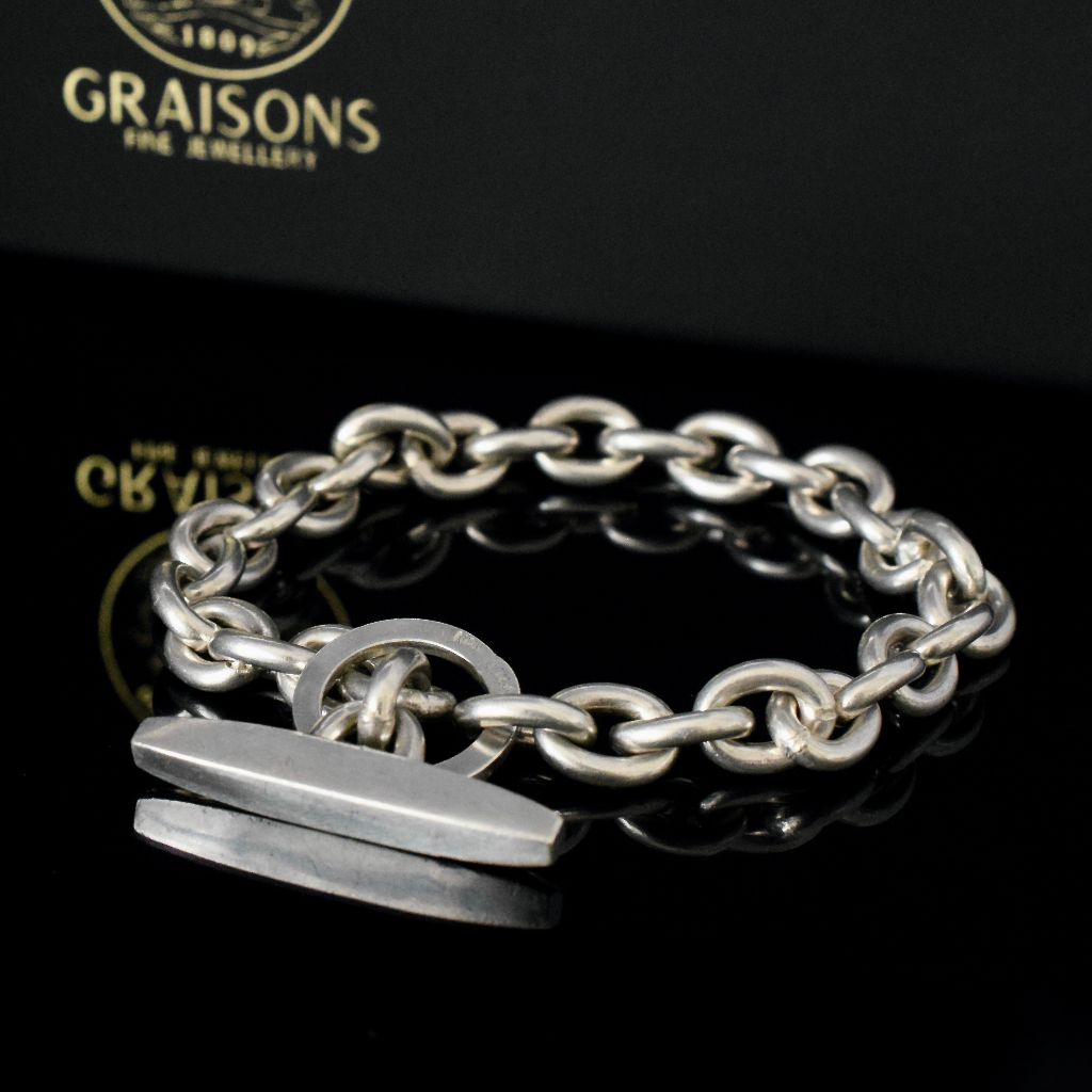 Vintage Norwegian 830S Silver Bracelet 44 Grams