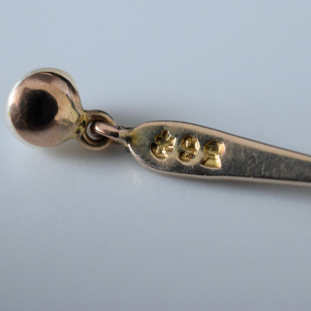 Antique Australian 9ct Gold And Pearl Negligee Pendant By Duggin, Shappere And Co. Circa 1915
